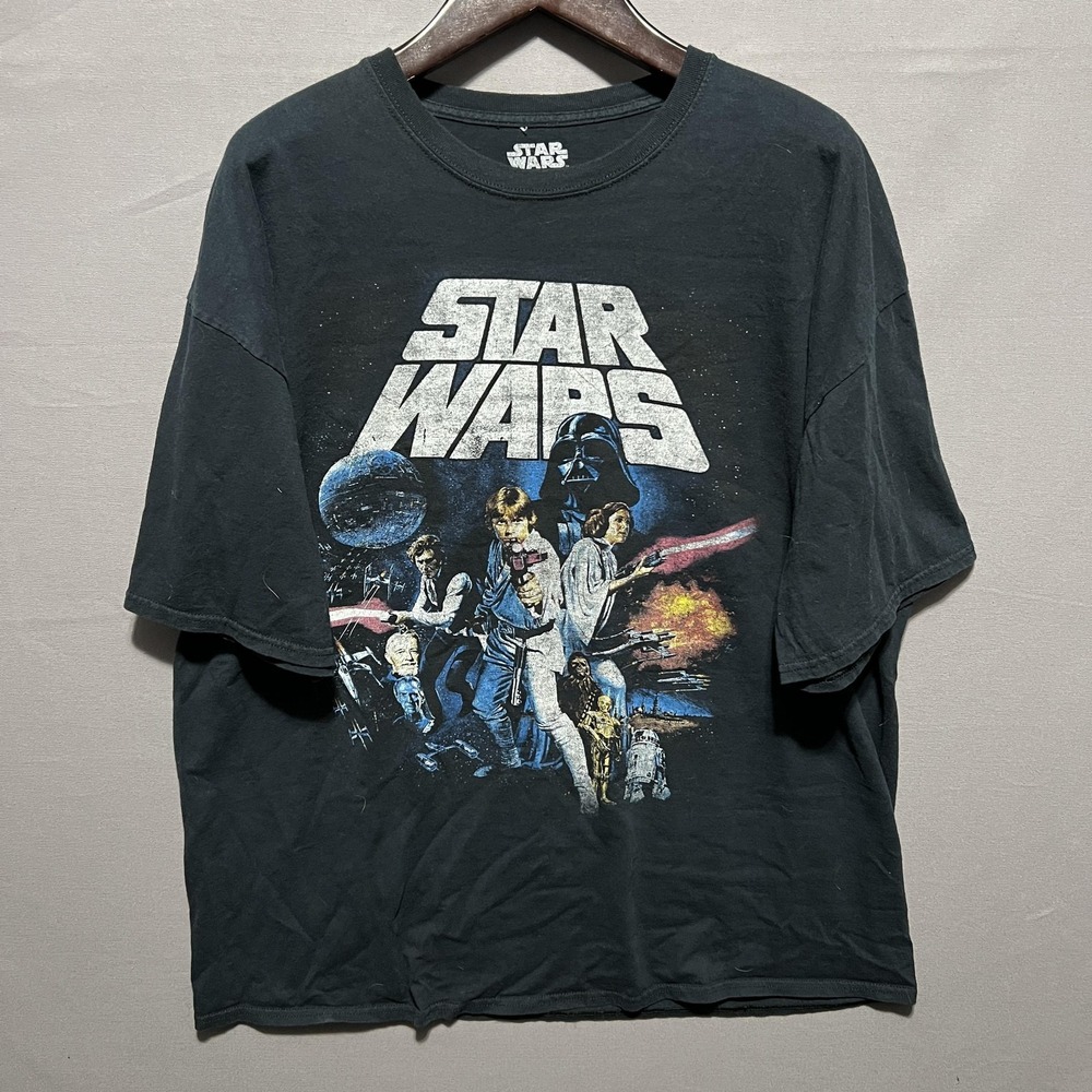 Star Wars Shirt Mens 3XLT Black A New Hope Movie Poster Graphic Tee T-Shirt